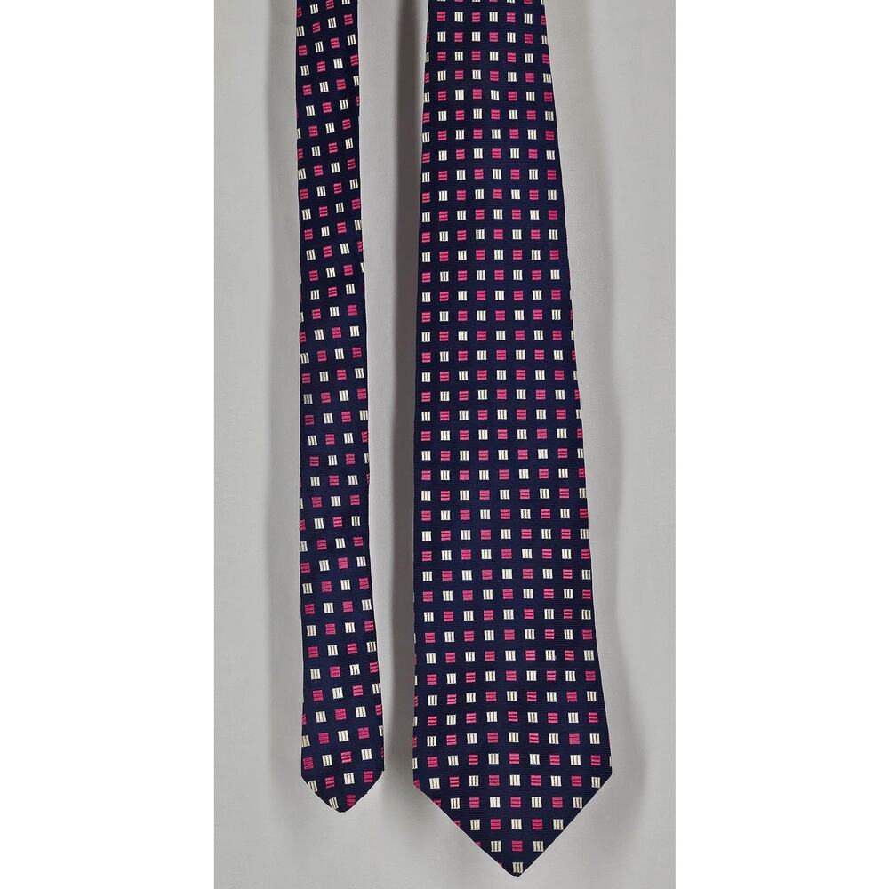 BROOKS BROTHERS MAKERS SILK TIE – BLUE W/ PINK & WHITE PATTERN – 4" WIDTH - Picture 3 of 11